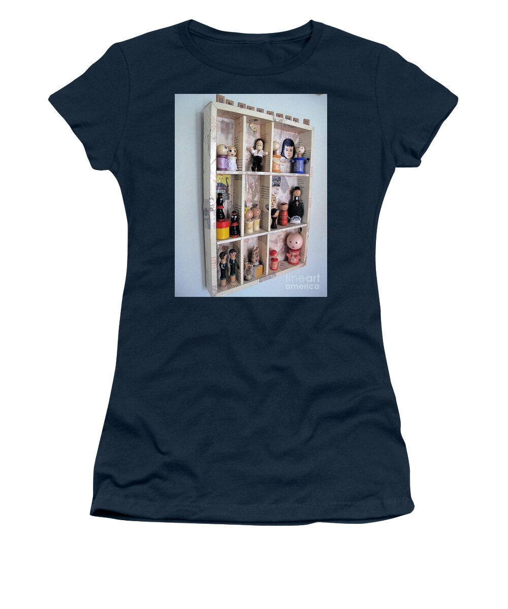Assemblage Women's T-Shirt featuring the mixed media The Unredeemed by Sandy McIntire