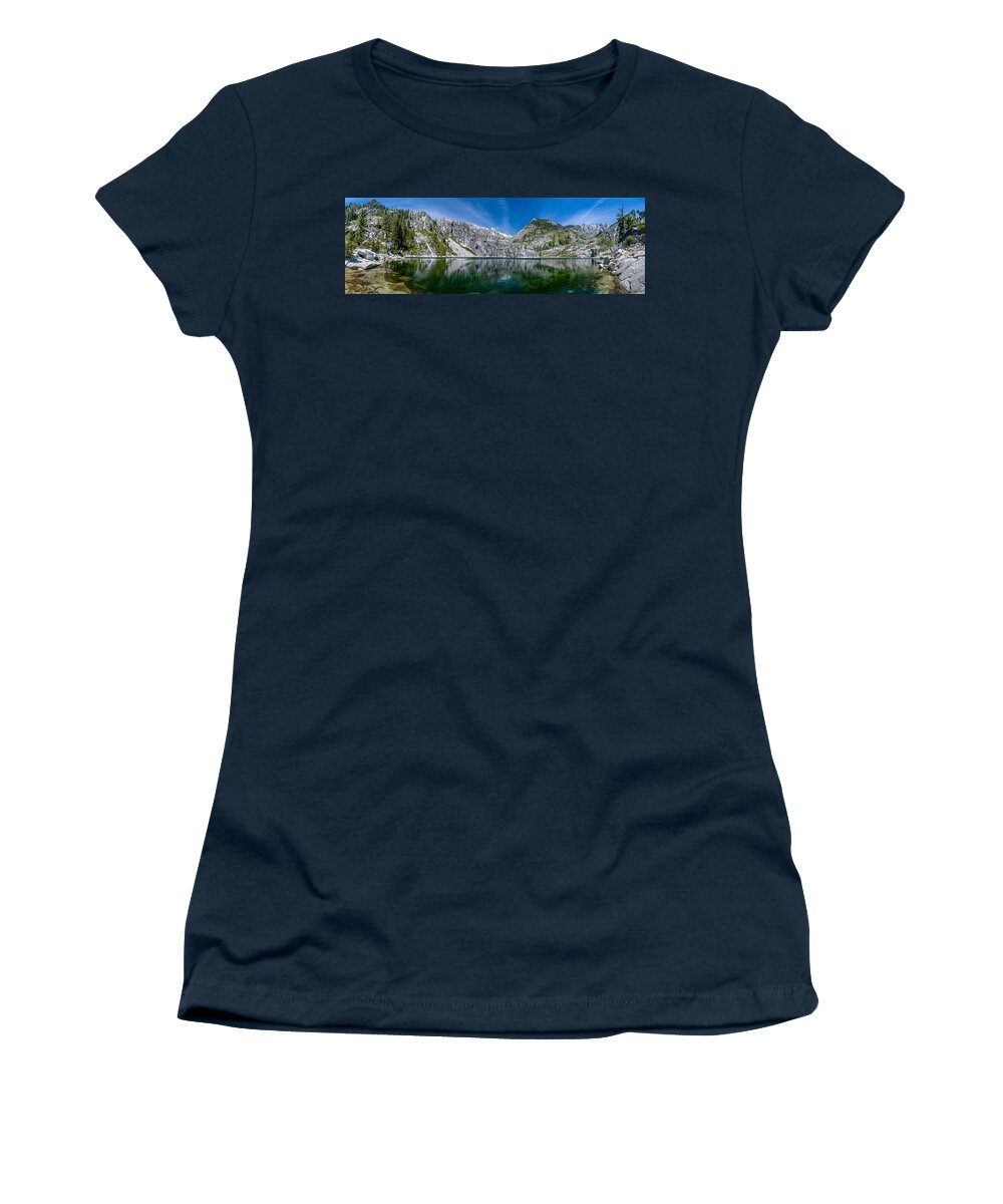 Klamath Mountains Women's T-Shirt featuring the photograph Upper Canyon Creek Lake Panorama by Greg Nyquist