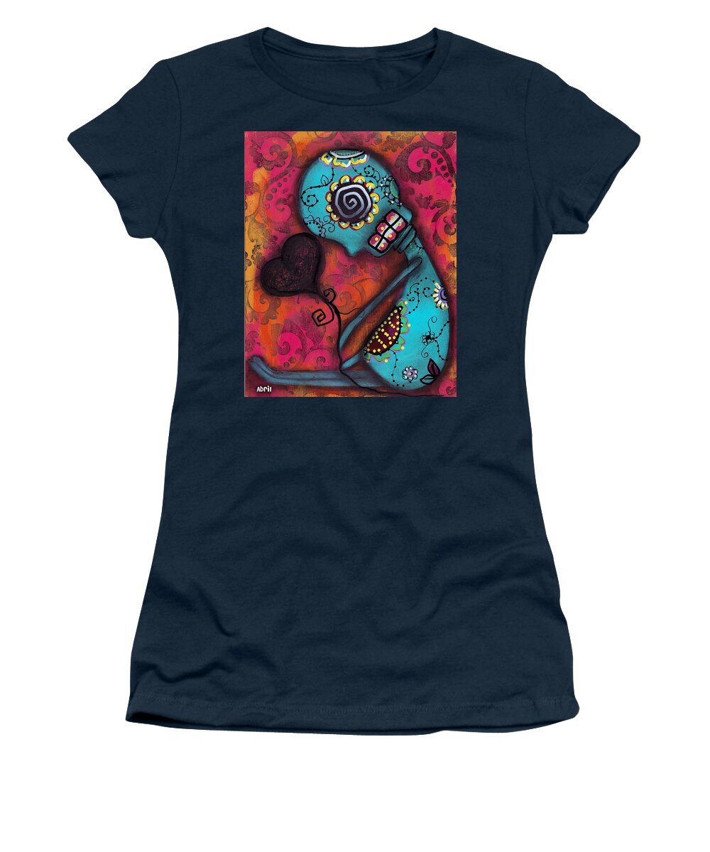 Waiting By Abril Andrade Griffith Women's T-Shirt featuring the painting Waiting by Abril Andrade