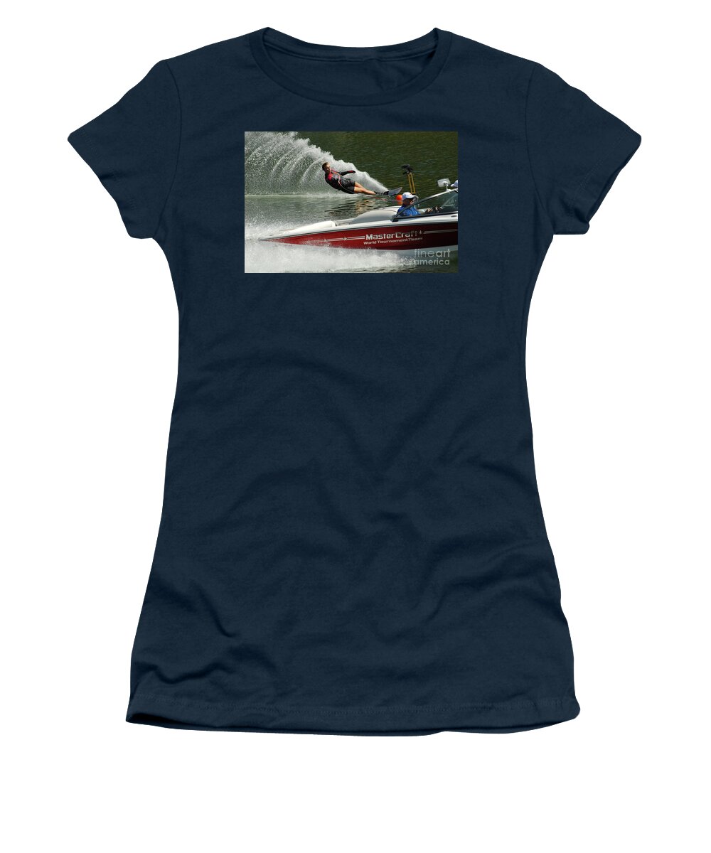 Water Skiing Women's T-Shirt featuring the photograph Water Skiing Magic of Water 26 by Bob Christopher