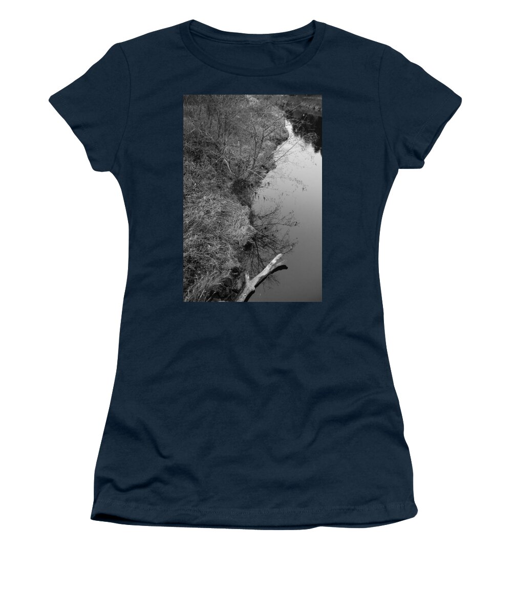 River Women's T-Shirt featuring the photograph White Branch Riverside by Kathleen Grace