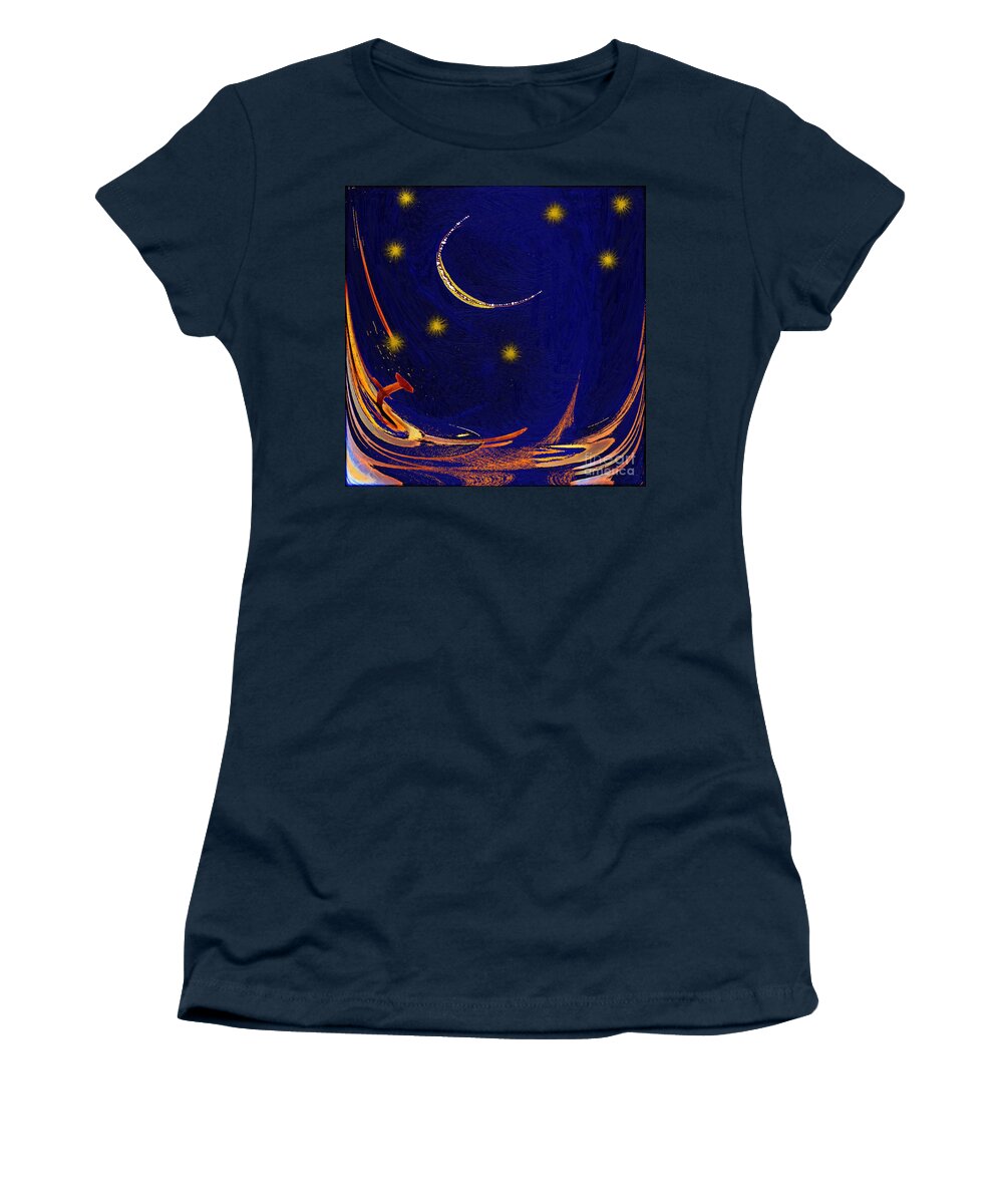 Surfing Women's T-Shirt featuring the painting Wild Ride by RC DeWinter