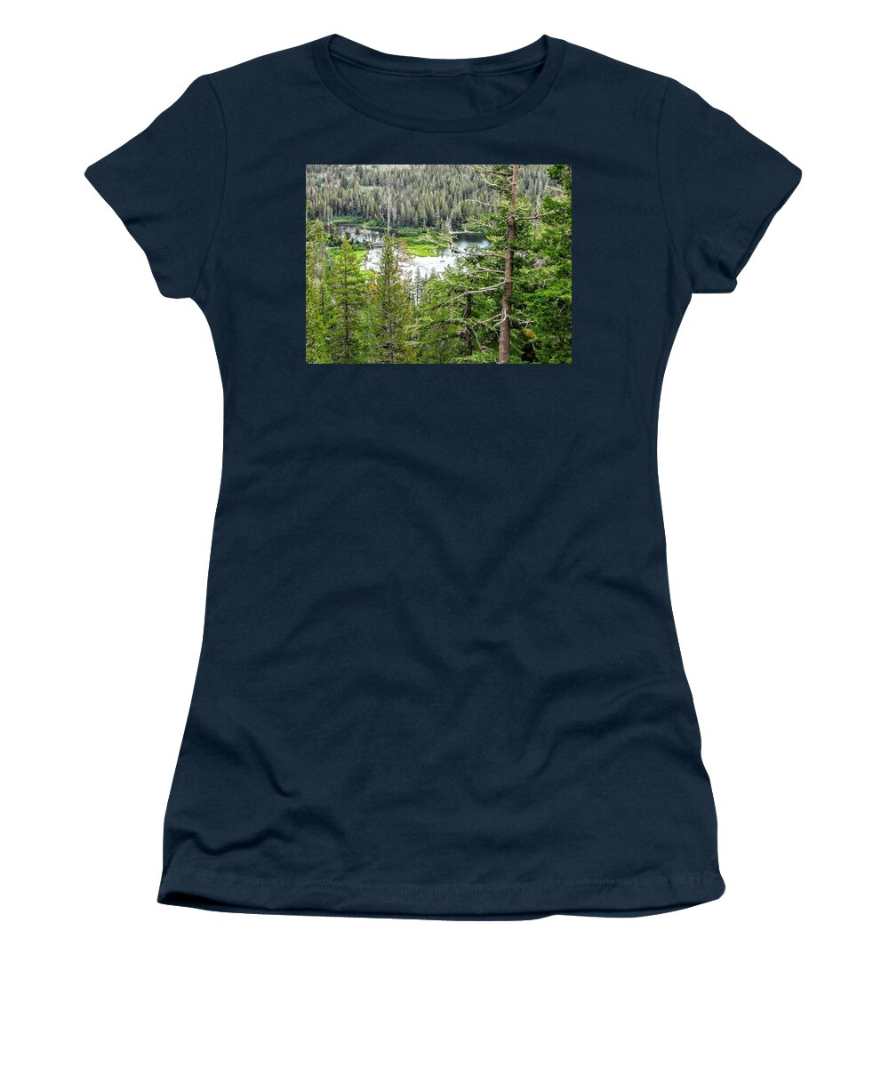 Trees Women's T-Shirt featuring the photograph Above Twin Lakes #1 by Marilyn Diaz