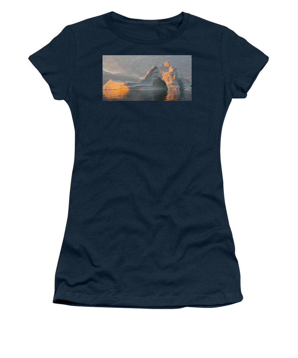 Globe Women's T-Shirt featuring the painting An iceberg floats in Disko Bay, Greenland #1 by Celestial Images