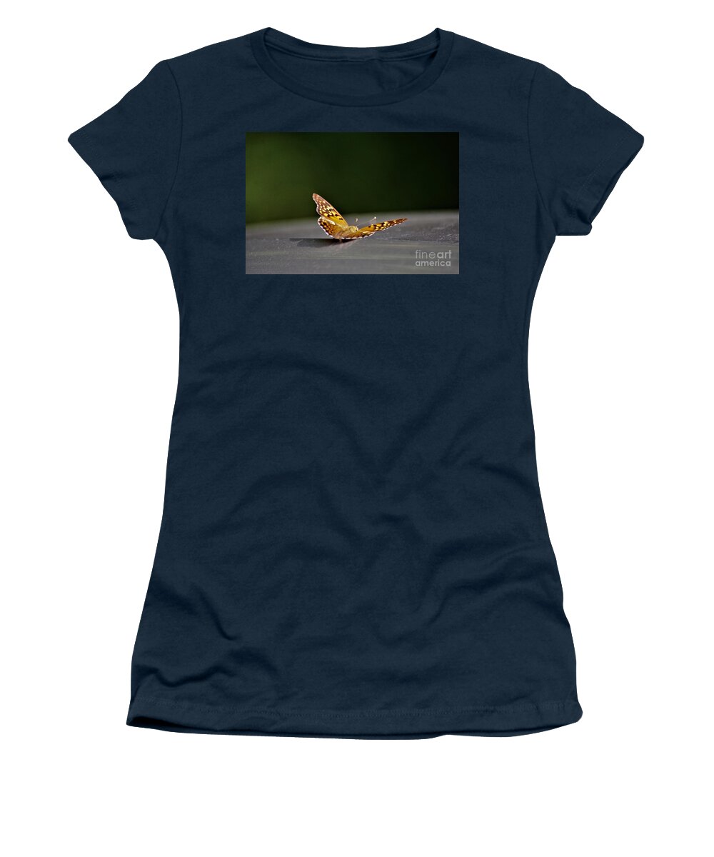 Butterflies Women's T-Shirt featuring the photograph Butterfly on my car5 by Merle Grenz