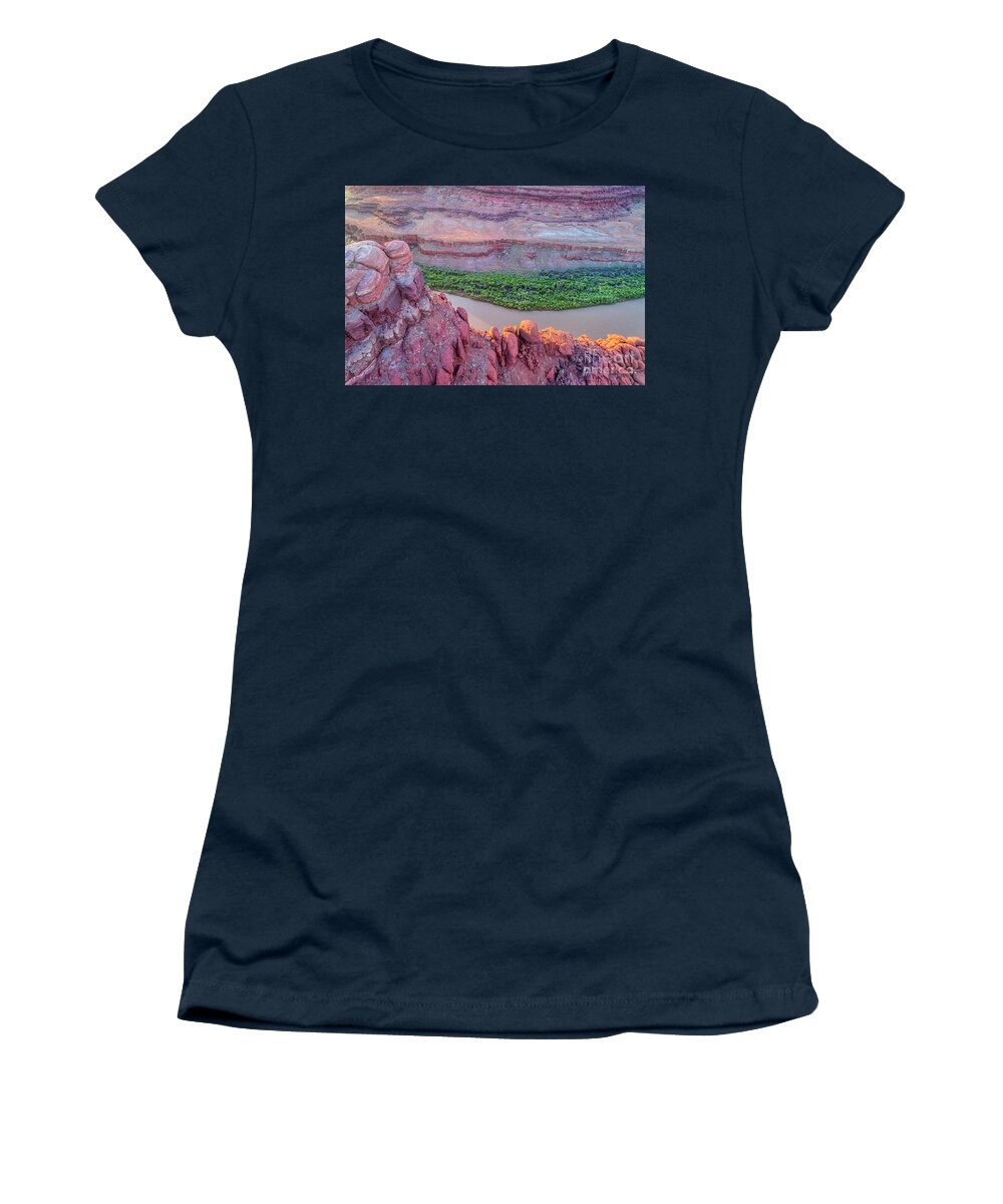 Colorado River Women's T-Shirt featuring the photograph Canyon of Colorado River - sunrise aerial view #2 by Marek Uliasz
