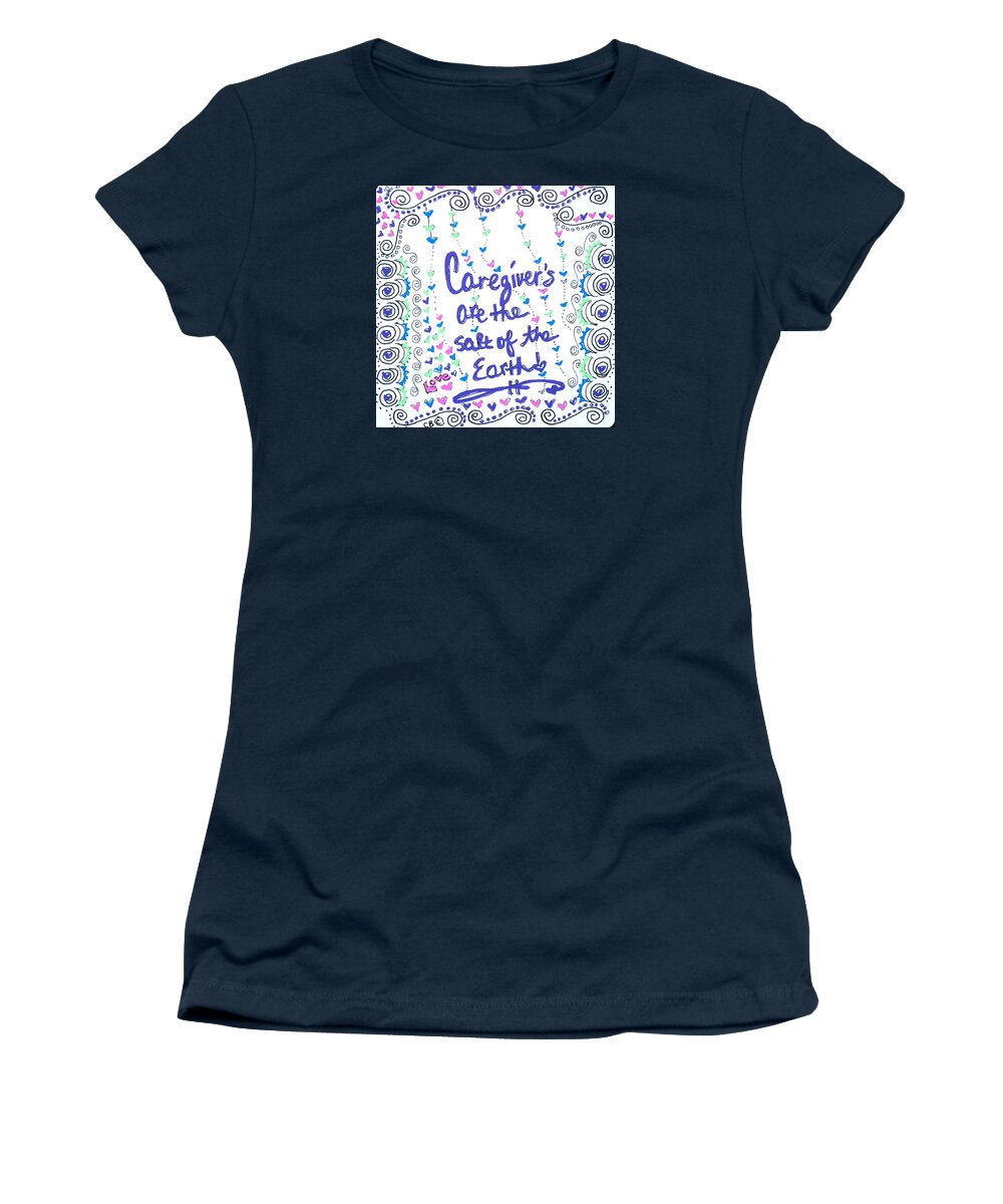 Zentangle Women's T-Shirt featuring the drawing Caregiver Love by Carole Brecht