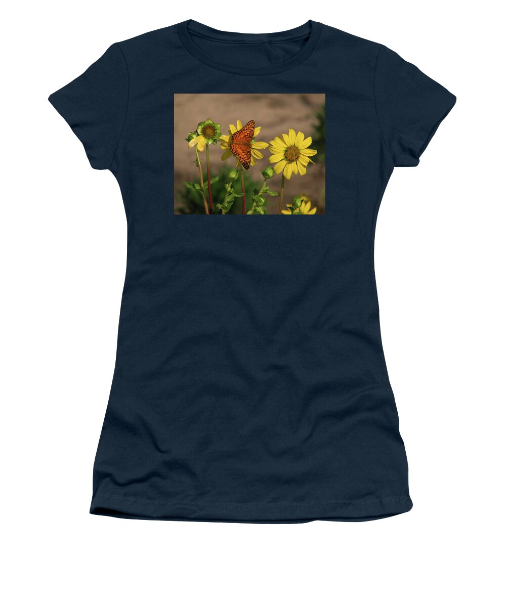 Floral Women's T-Shirt featuring the photograph Center of Attention #1 by Peggy Urban