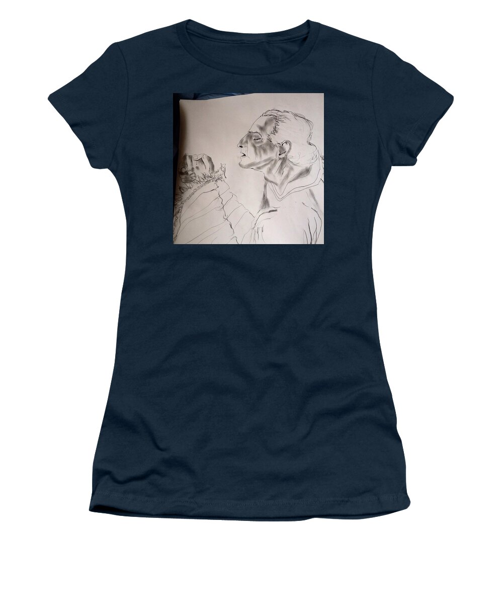 Daniel Women's T-Shirt featuring the drawing Daniel Praying #1 by Love Art Wonders By God