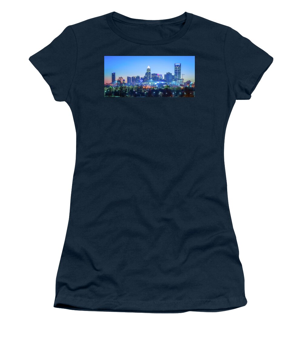 Charlotte Women's T-Shirt featuring the photograph Early Morning In Charlotte Ncorth Carolina January 2018 #1 by Alex Grichenko