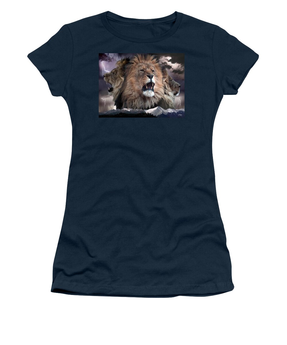 Lions Women's T-Shirt featuring the digital art Enough #1 by Bill Stephens