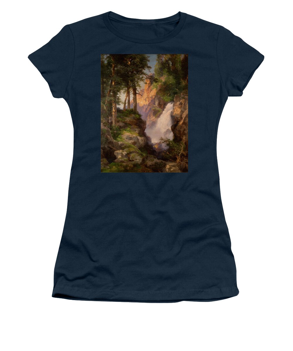 Moran Women's T-Shirt featuring the painting Falls at Toltec Gorge #1 by Thomas Moran