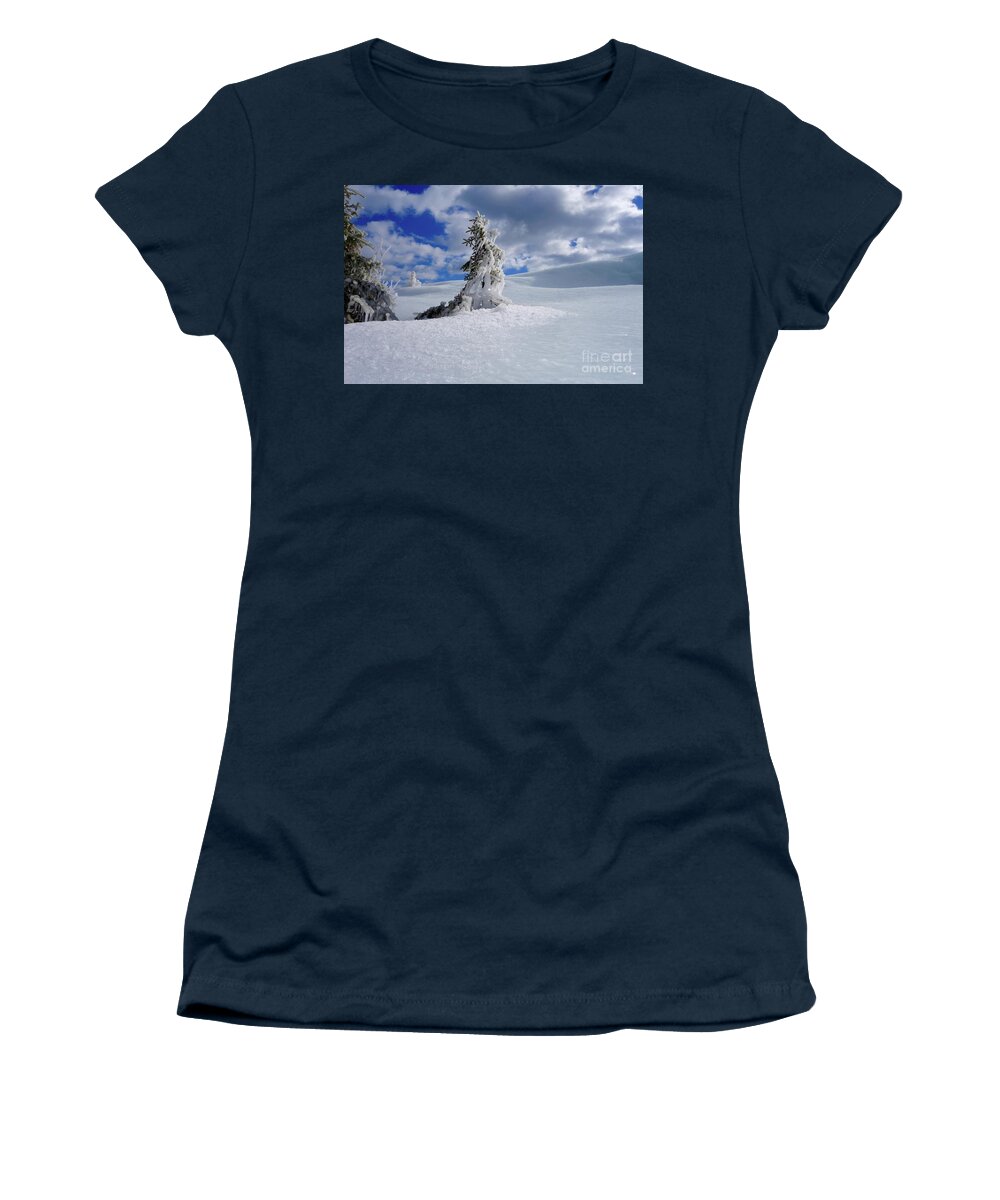 Tree Women's T-Shirt featuring the photograph Frozen #1 by Sandra Updyke