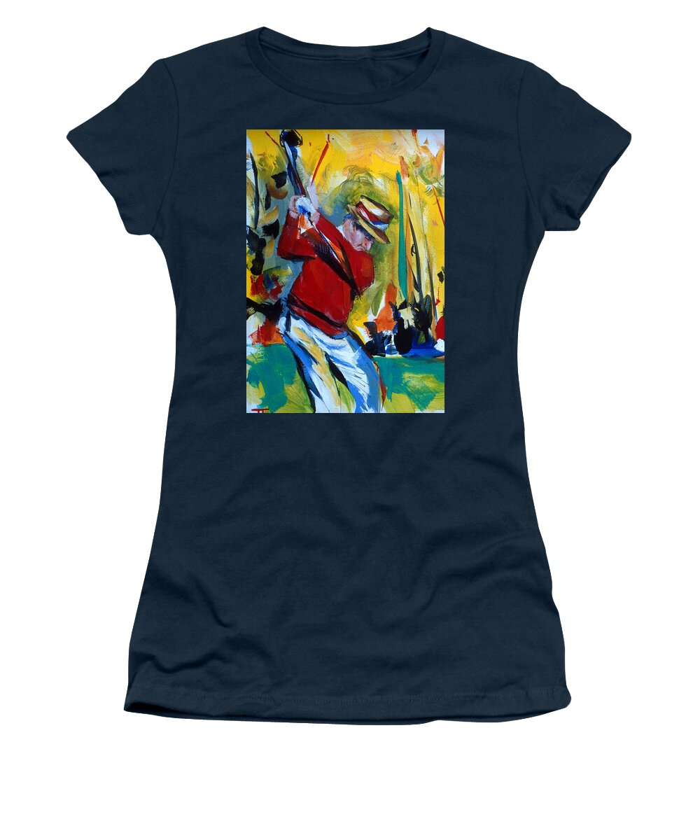 Golf Women's T-Shirt featuring the painting Golf Red by John Gholson