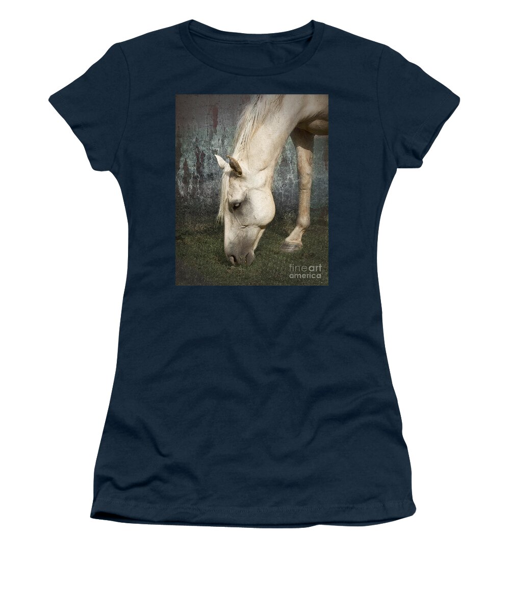 Horse Women's T-Shirt featuring the photograph Grazing #1 by Betty LaRue