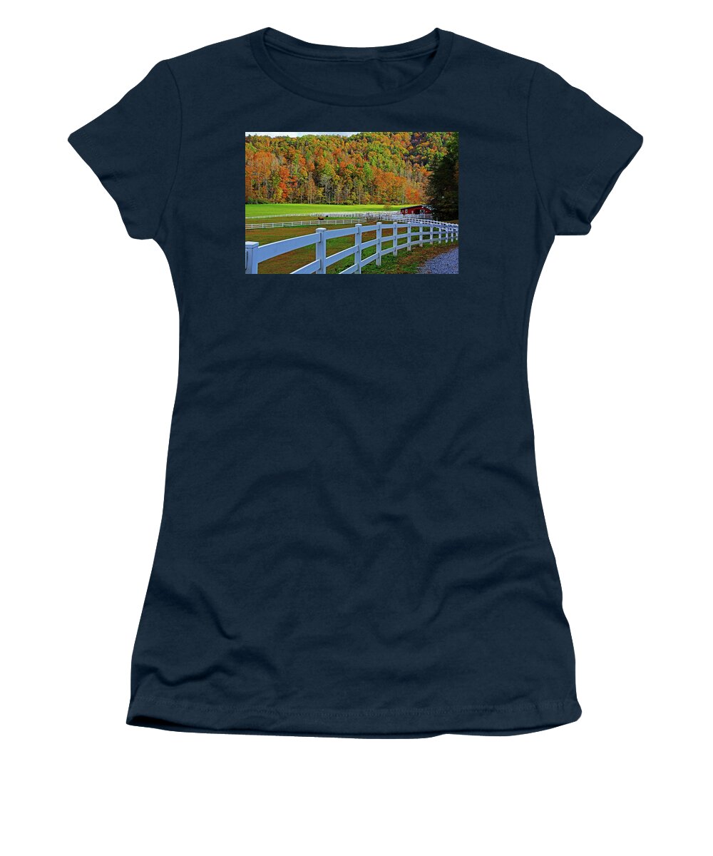Horse Women's T-Shirt featuring the photograph Horse Farm by Richard Krebs