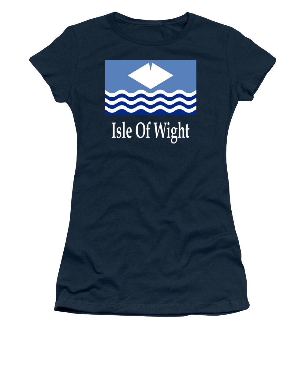 Flag Women's T-Shirt featuring the digital art Isle Of Wight, England Flag And Name #1 by Frederick Holiday
