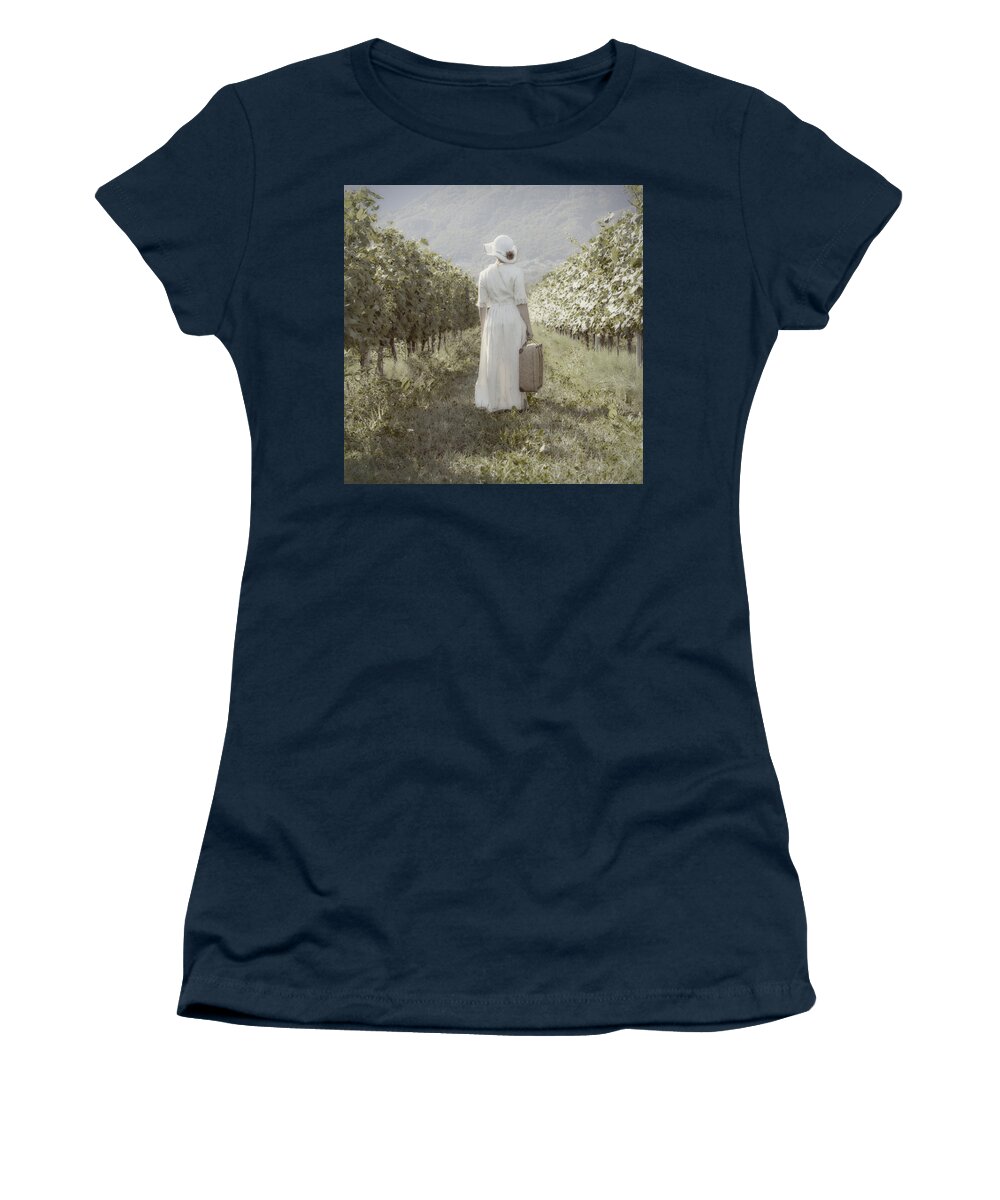 Female Women's T-Shirt featuring the photograph Lady In Vineyard #1 by Joana Kruse