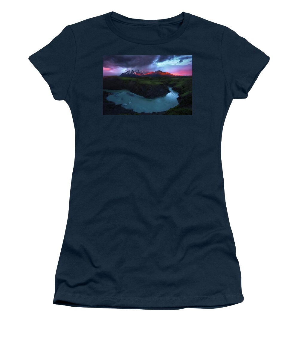 Paine Massif Women's T-Shirt featuring the photograph Light Leak #1 by Nicki Frates