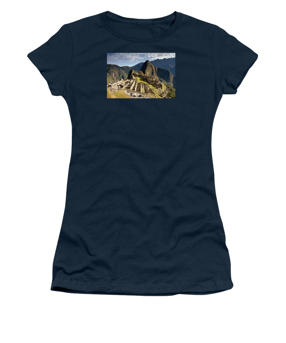 Machu Picchu Women's T-Shirt featuring the photograph Machu Picchu Inca Ruins #2 by Aivar Mikko