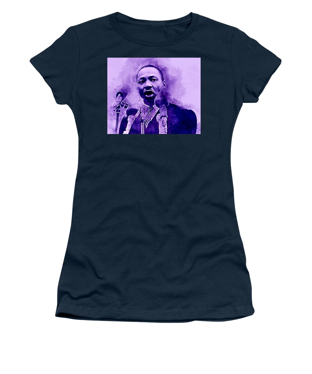 Martin Luther King Jr Women's T-Shirt featuring the mixed media Martin Luther King #3 by Marvin Blaine