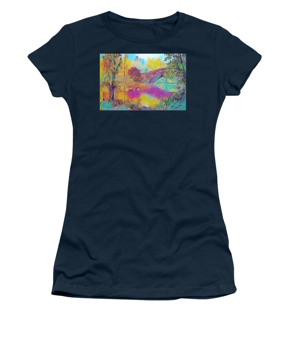 Centralpark Women's T-Shirt featuring the painting New York in fall #2 by Michael Mrozik