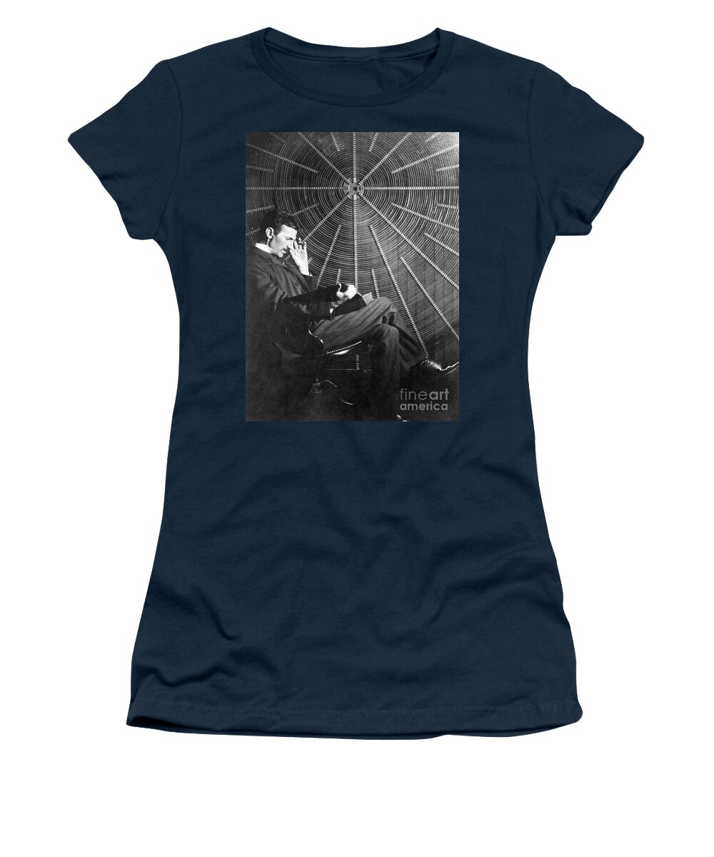 1895 Women's T-Shirt featuring the photograph Nikola Tesla #1 by Granger