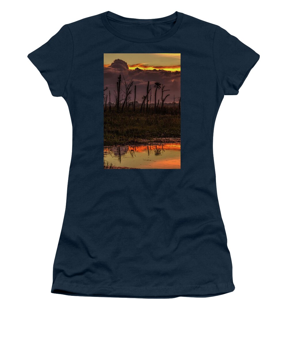 Sunrise Women's T-Shirt featuring the photograph Orlando Wetlands Sunrise #1 by Dorothy Cunningham