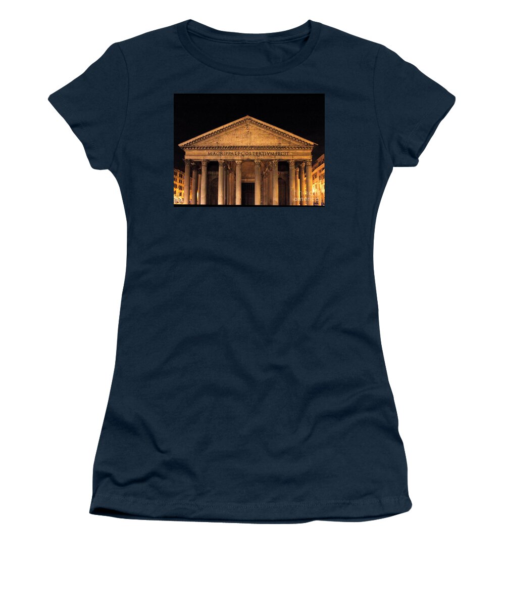 Rome Women's T-Shirt featuring the photograph Pantheon North by Angela Rath