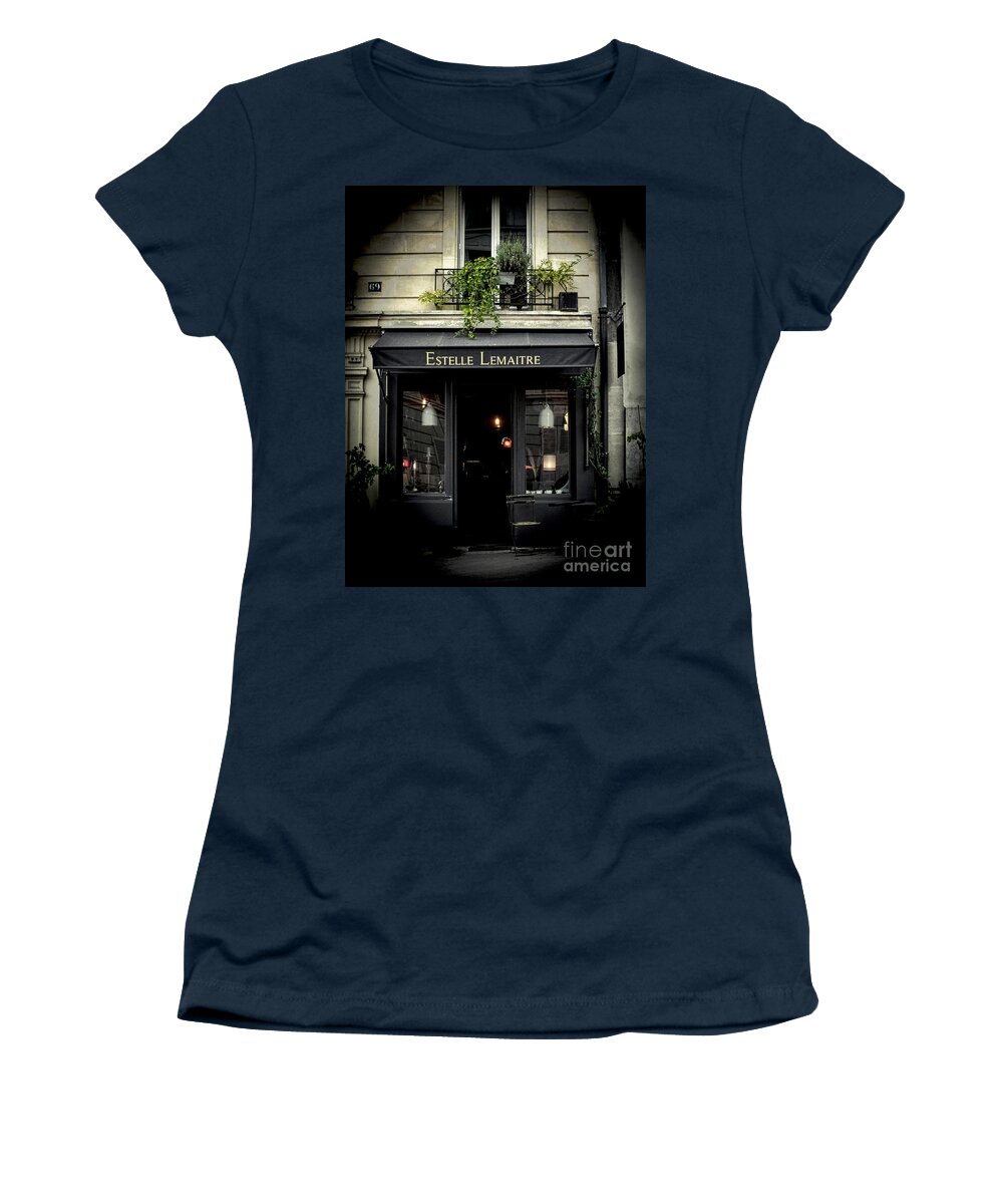 Shop Women's T-Shirt featuring the photograph Parisian Shop #1 by Karen Lewis