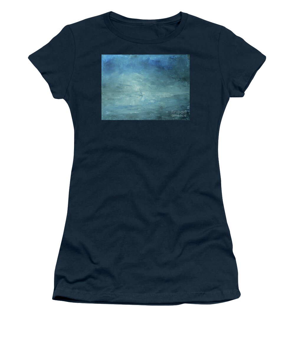 Abstract Women's T-Shirt featuring the painting Sail Away #1 by Jane See