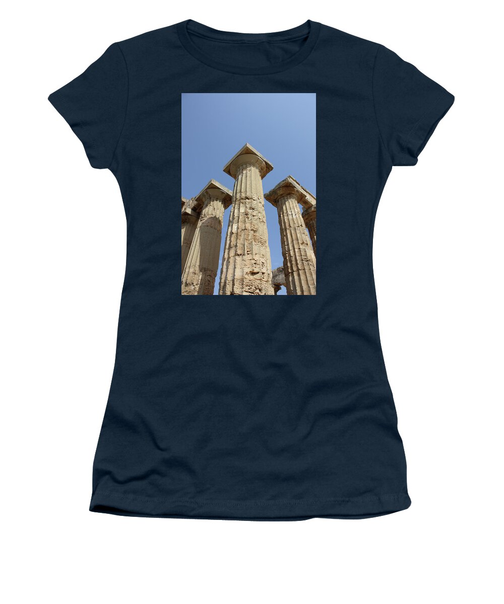 Aged Women's T-Shirt featuring the photograph Segesta Greek temple in Sicily, Italy #1 by Paolo Modena