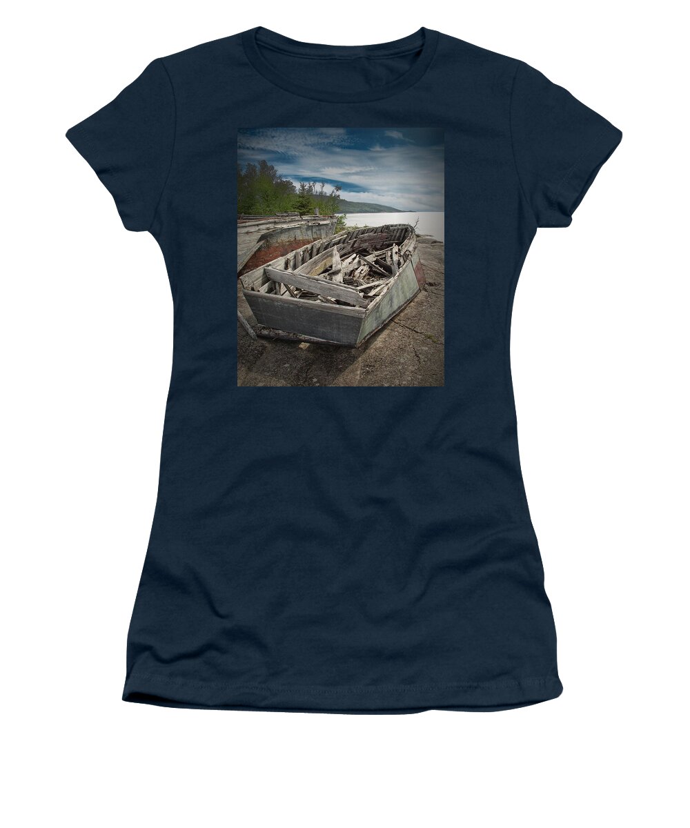 Art Women's T-Shirt featuring the photograph Shipwreck at Neys Provincial Park #1 by Randall Nyhof