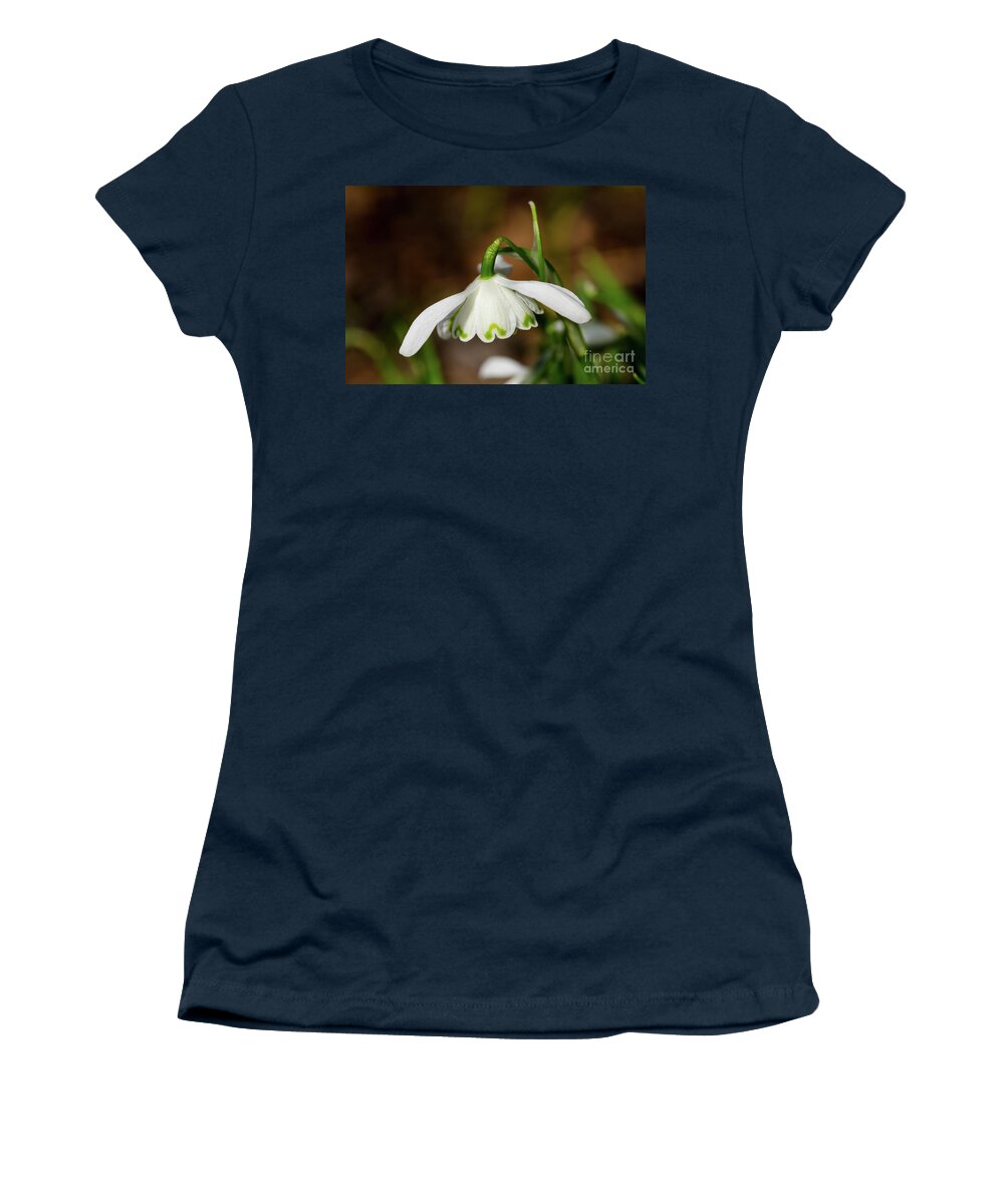 Snowdrop Women's T-Shirt featuring the photograph Single snowdrop #1 by Steev Stamford