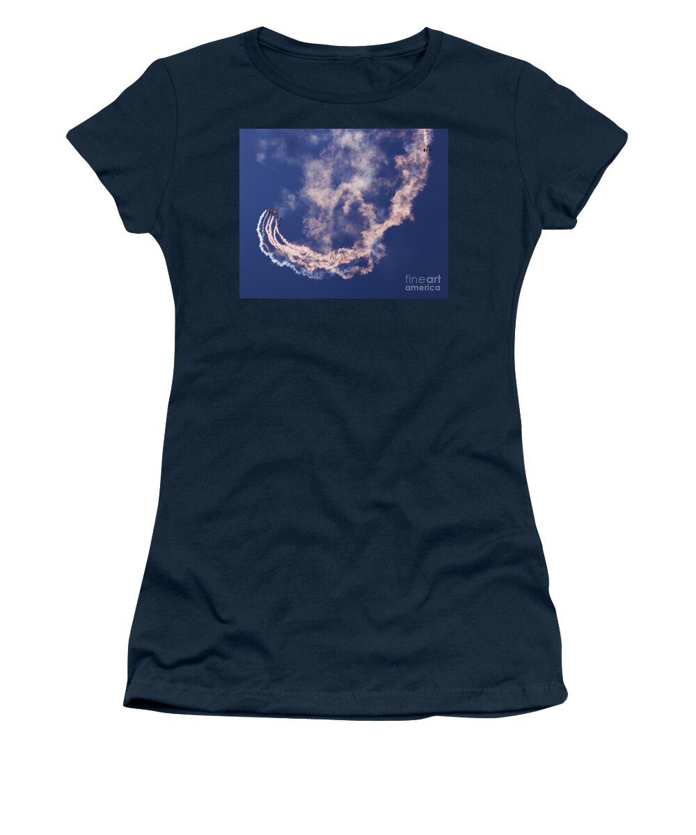 Raf Falcons Women's T-Shirt featuring the photograph Skydivers #1 by Ang El