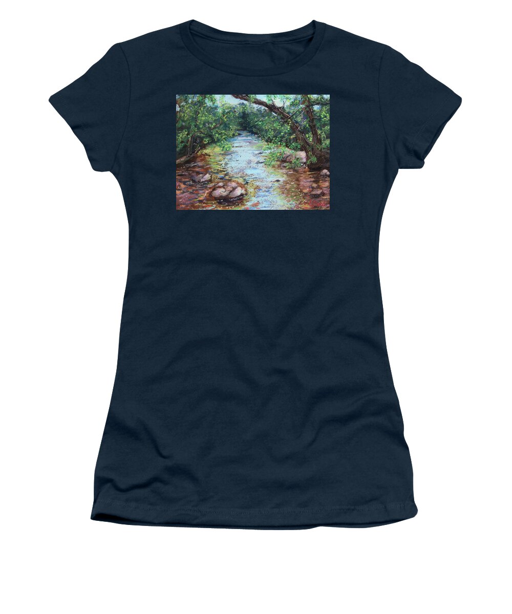 Stephens State Park Women's T-Shirt featuring the painting Stephens State Park #1 by Laurie Paci