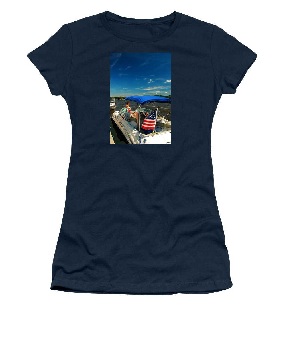 Lake Women's T-Shirt featuring the photograph Summer on the Lake #1 by James Kirkikis