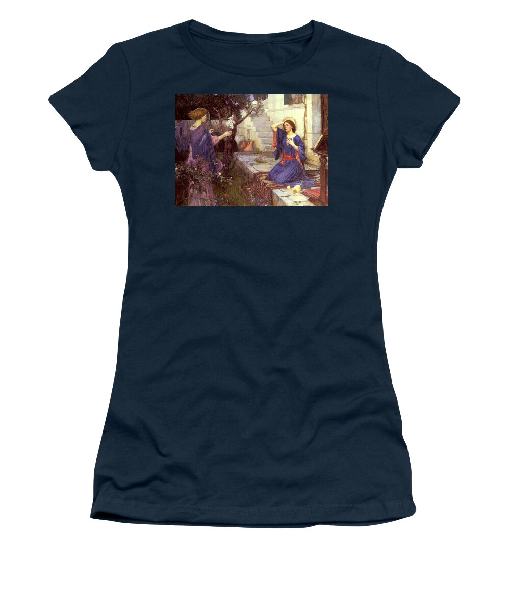 John William Waterhouse Women's T-Shirt featuring the painting The Annunciation, from 1914 by John William Waterhouse