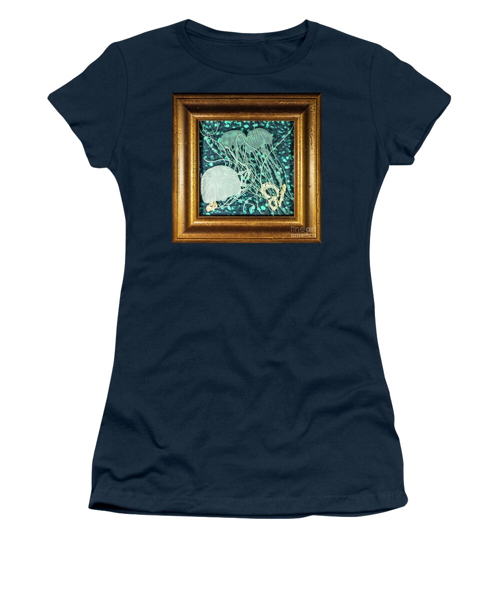 Under Water Women's T-Shirt featuring the glass art The Deep by Alone Larsen