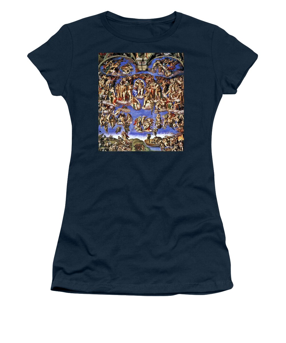 Michelangelo Women's T-Shirt featuring the painting The Last Judgement by Troy Caperton