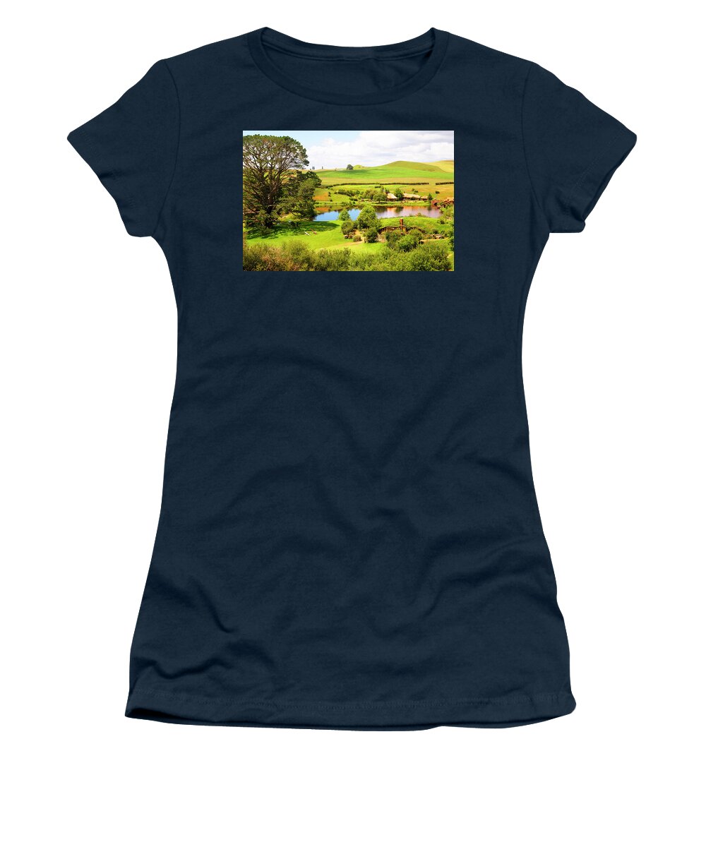 Hobbits Women's T-Shirt featuring the photograph The Shire #1 by Kathryn McBride