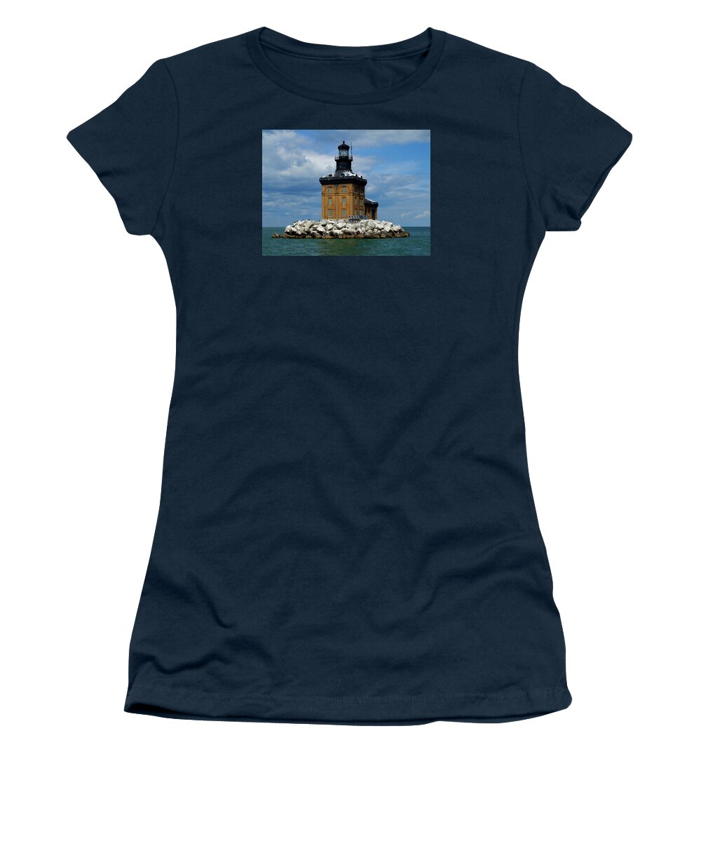 Toledo Women's T-Shirt featuring the photograph Toledo Harbor Lighthouse #1 by Michiale Schneider
