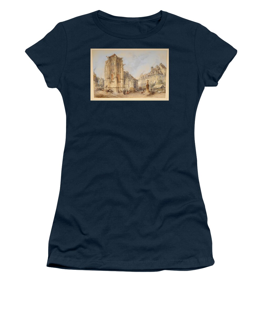 Thomas Colman Dibdin Women's T-Shirt featuring the painting Town #1 by Thomas Colman