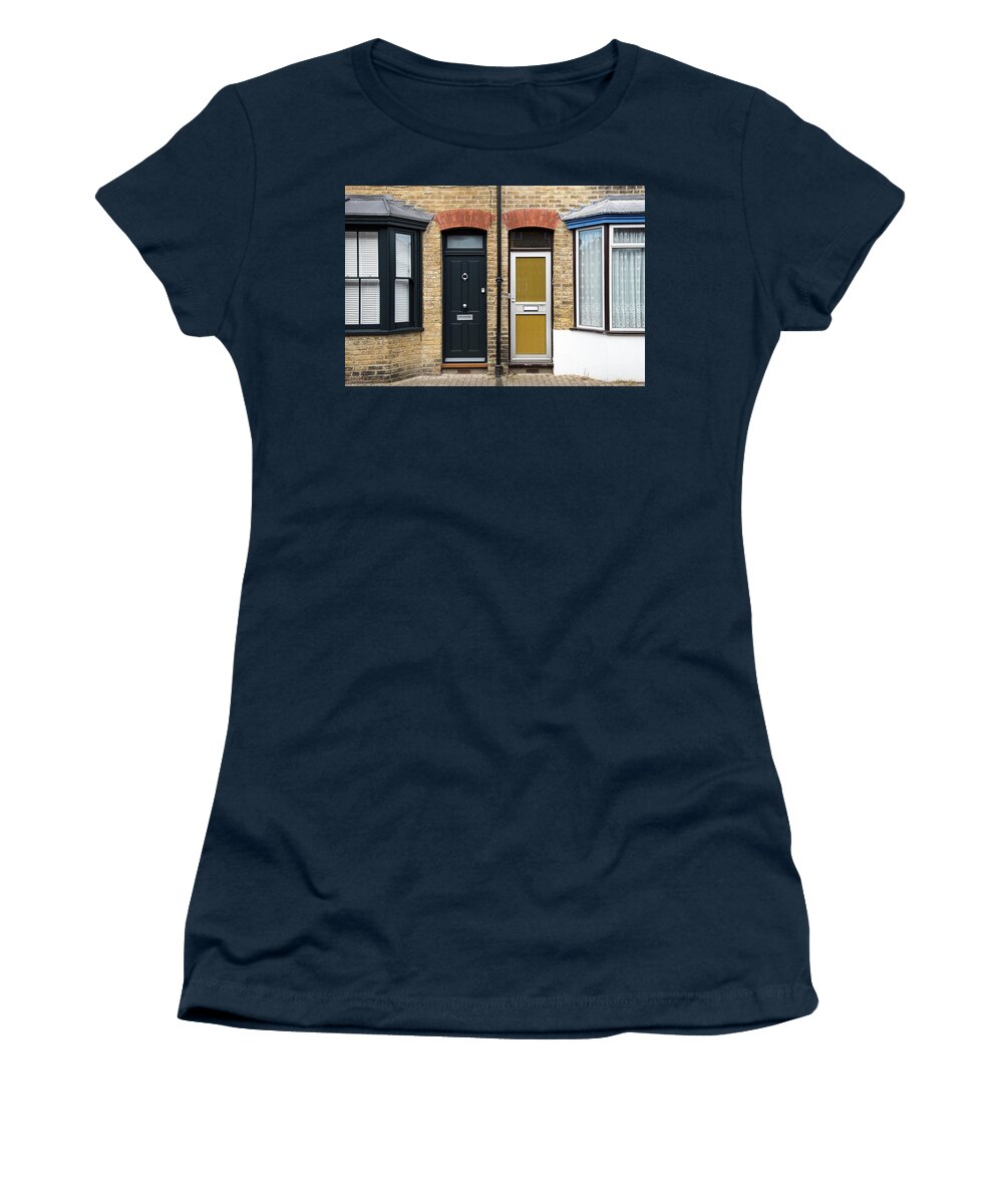 British House Women's T-Shirt featuring the photograph Traditional English house front entrance #1 by Michalakis Ppalis