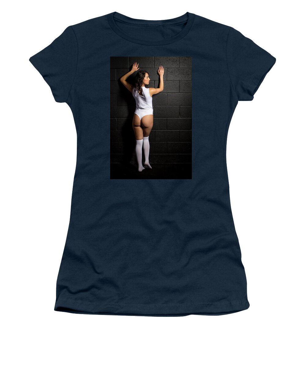 Implied Nude Women's T-Shirt featuring the photograph Val #1 by La Bella Vita Boudoir