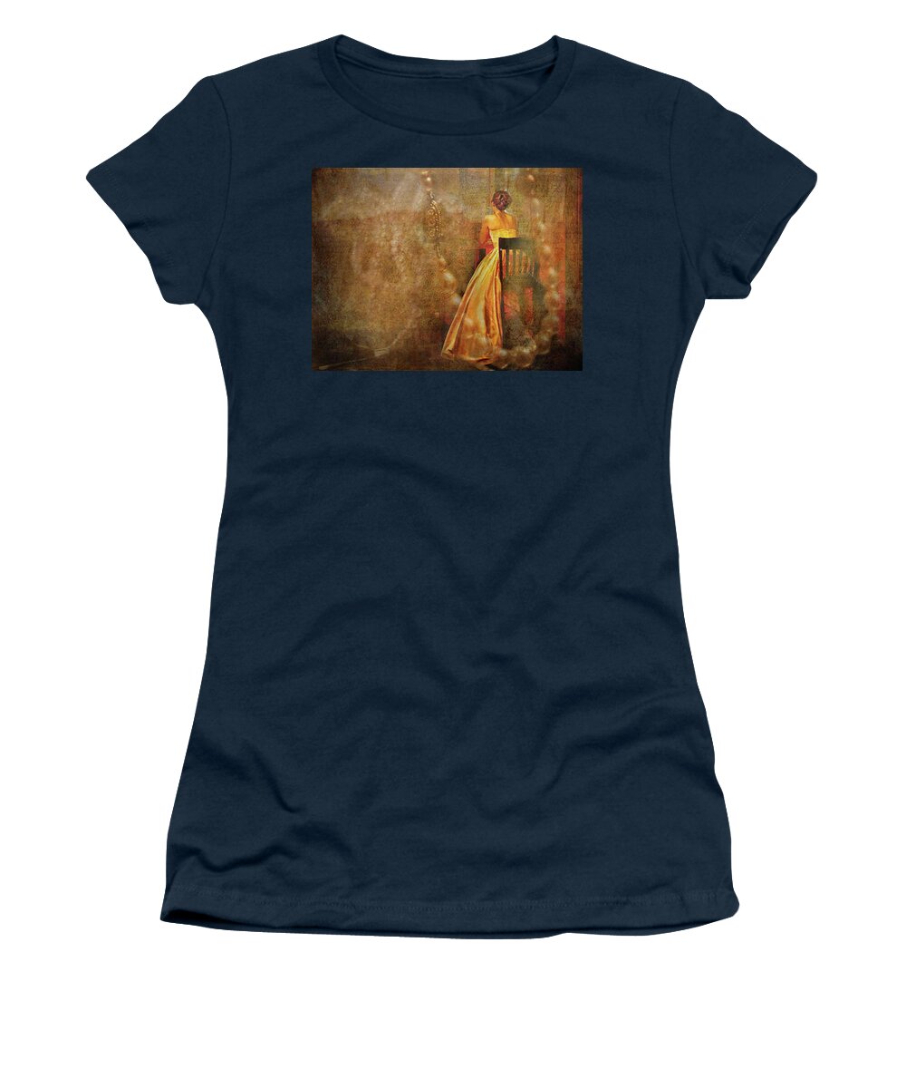 Lady Women's T-Shirt featuring the digital art Waiting #2 by Jolynn Reed