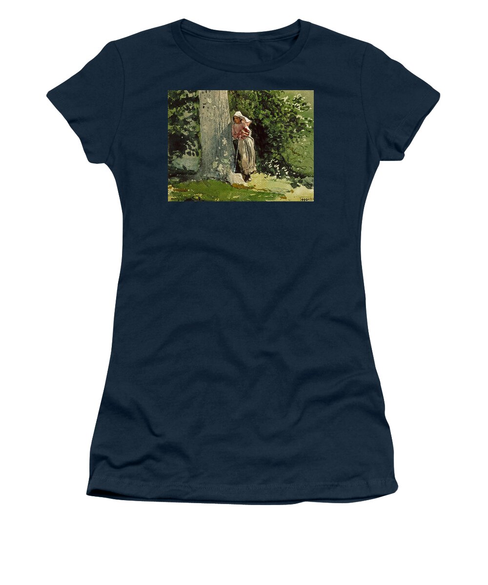 Winslow Homer Women's T-Shirt featuring the drawing Weary #1 by Winslow Homer