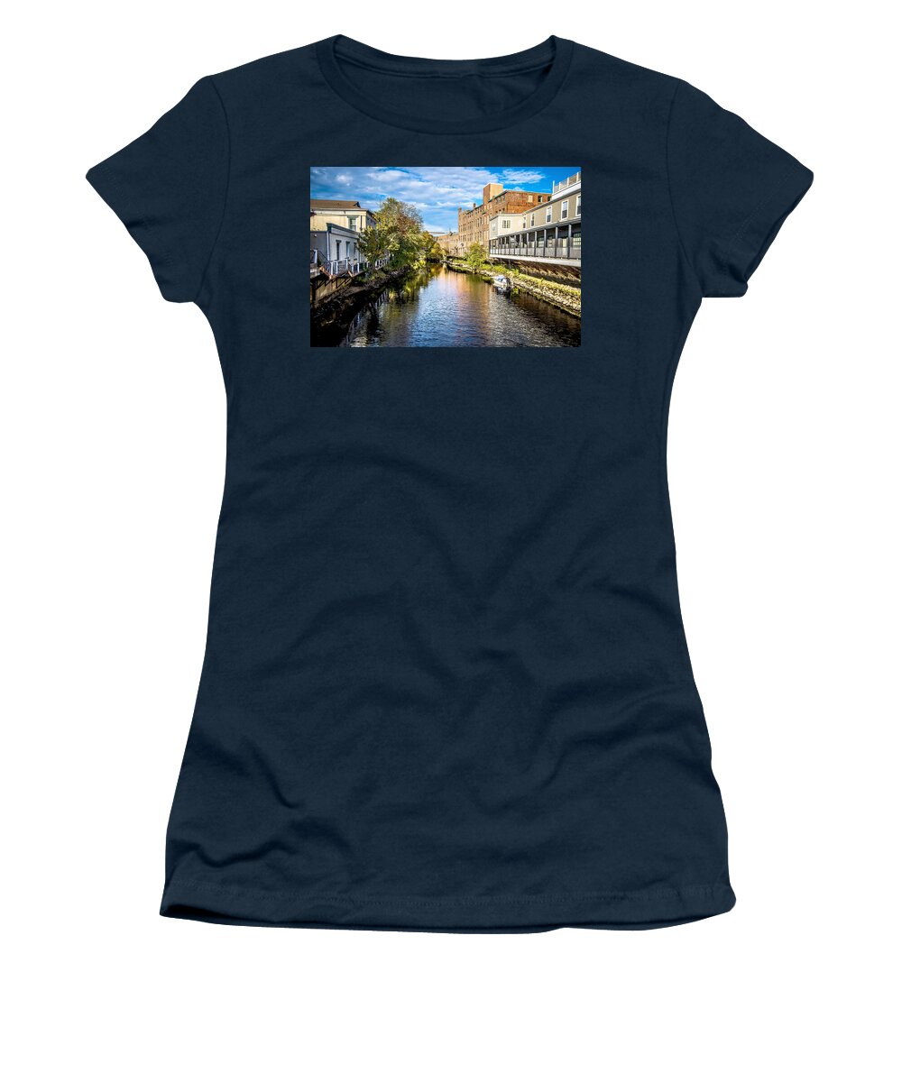 Town Women's T-Shirt featuring the photograph Westerly is a town on the southwestern shoreline of Washington C #1 by Alex Grichenko