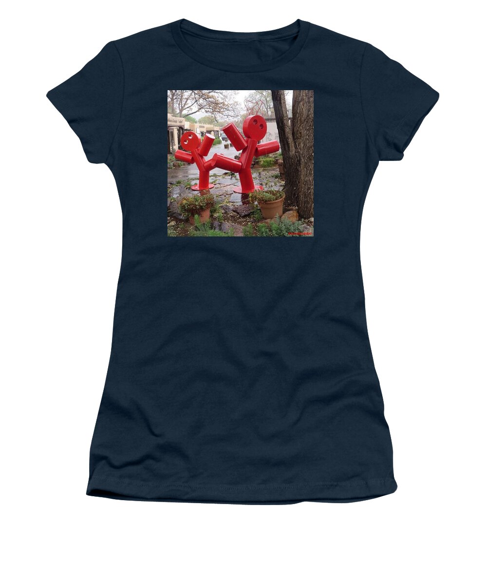 Yardart Women's T-Shirt featuring the photograph Wishing You #bright, #silly And #happy #1 by Austin Tuxedo Cat