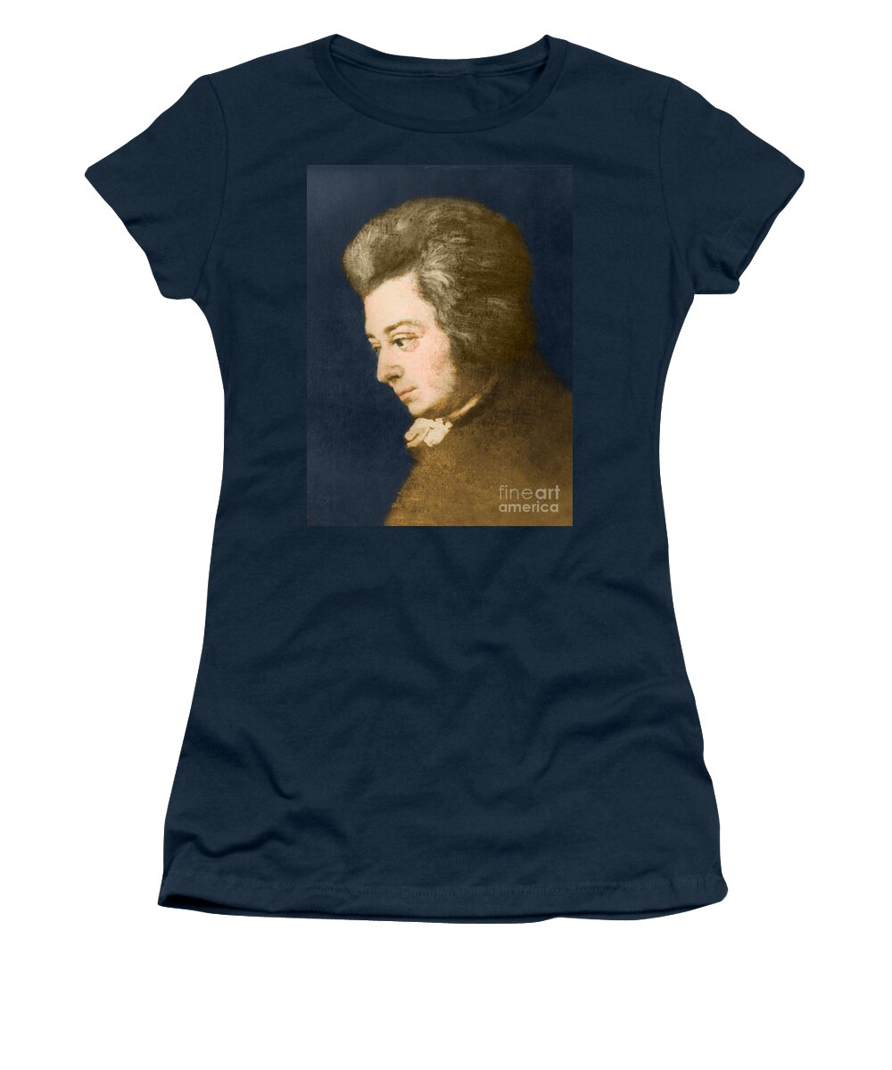 History Women's T-Shirt featuring the photograph Wolfgang Amadeus Mozart, Austrian #1 by Omikron